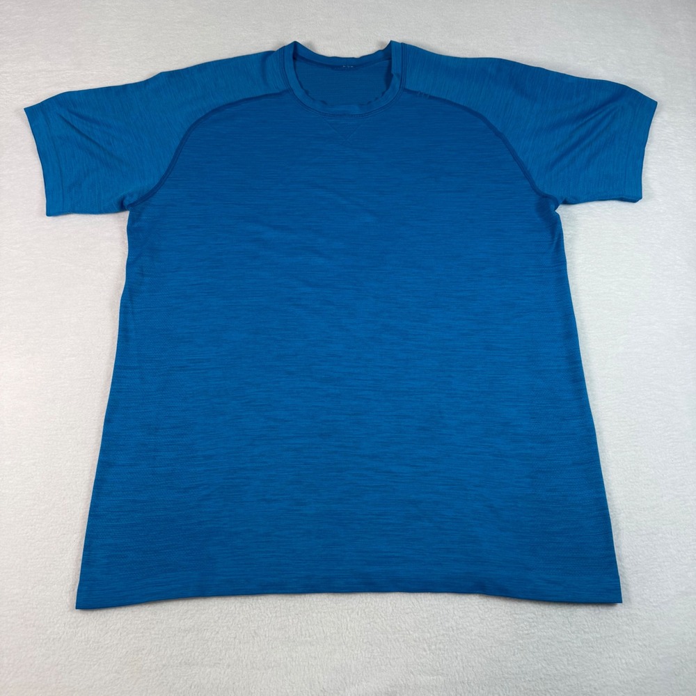 Lululemon Metal Vent Tech Shirt Mens L Blue Synthetic Gorpcore Athletic Tee